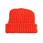 Orange Acrylic with Natural Wool hat